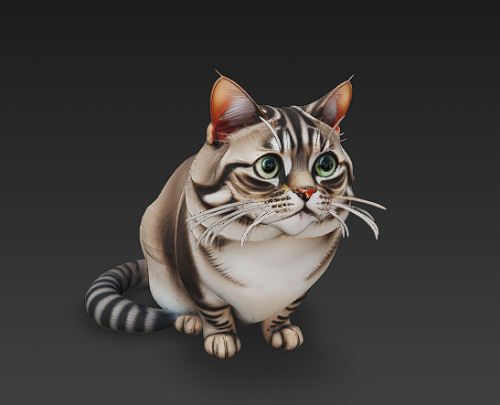 Cat 3D Model Basic - Low Poly Simple Low-poly 3D model_1