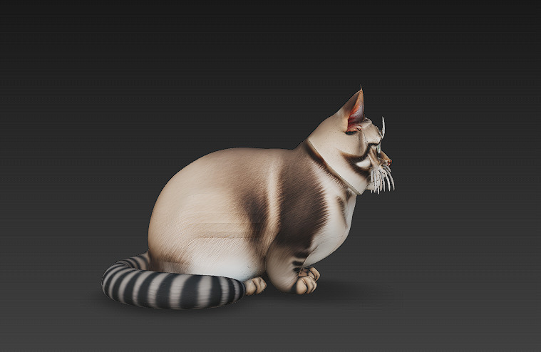 Cat 3D Model Basic - Low Poly Simple Low-poly 3D model_4