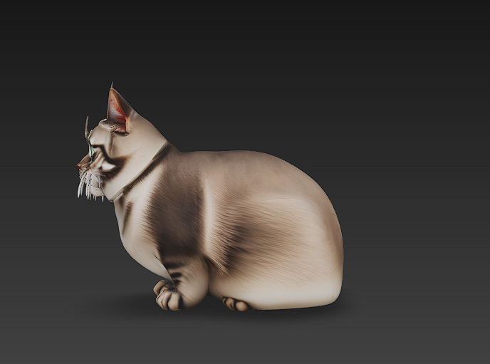 Cat 3D Model Basic - Low Poly Simple Low-poly 3D model_3