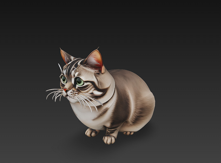 Cat 3D Model Basic - Low Poly Simple Low-poly 3D model_6