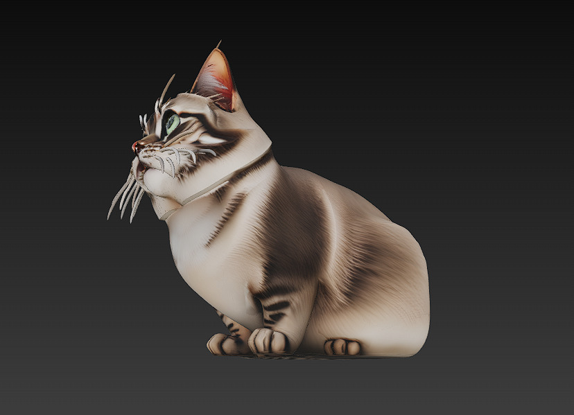 Cat 3D Model Basic - Low Poly Simple Low-poly 3D model_7