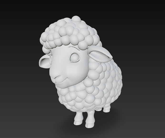Sheep 3D Model Basic - Low Poly Simple Cartoon Low-poly 3D model_11