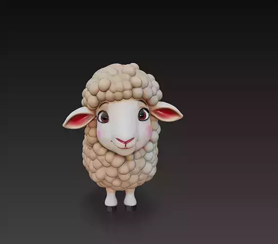 Sheep 3D Model Basic - Low Poly Simple Cartoon Low-poly 3D model