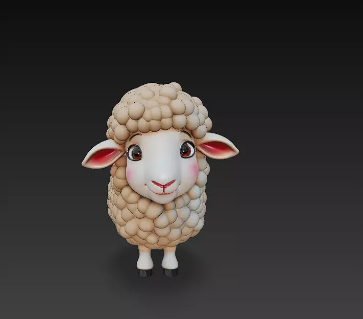 Sheep 3D Model Basic - Low Poly Simple Cartoon Low-poly 3D model_0