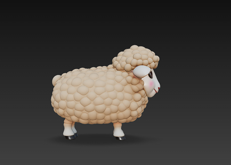 Sheep 3D Model Basic - Low Poly Simple Cartoon Low-poly 3D model_1