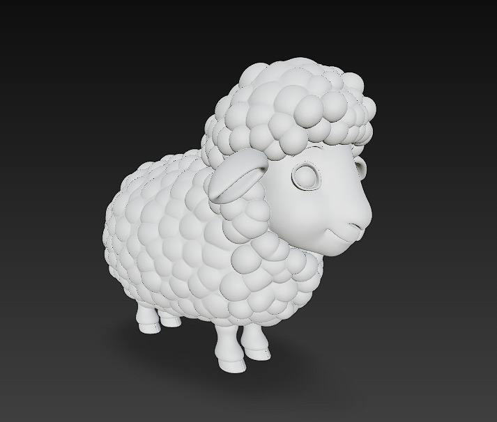 Sheep 3D Model Basic - Low Poly Simple Cartoon Low-poly 3D model_12