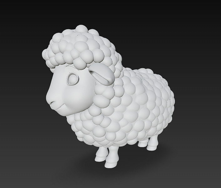 Sheep 3D Model Basic - Low Poly Simple Cartoon Low-poly 3D model_7