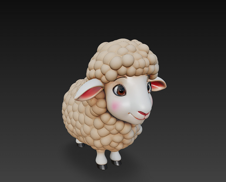 Sheep 3D Model Basic - Low Poly Simple Cartoon Low-poly 3D model_4