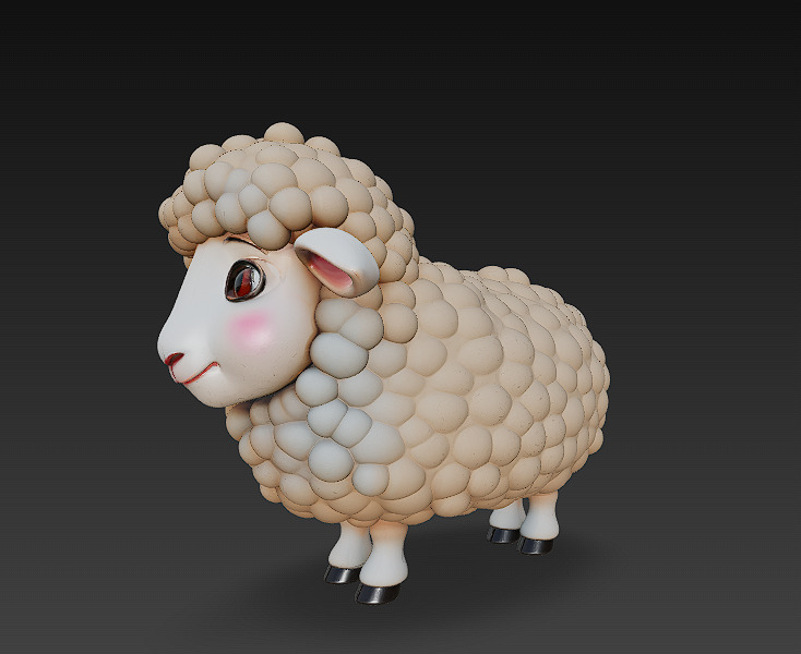 Sheep 3D Model Basic - Low Poly Simple Cartoon Low-poly 3D model_6