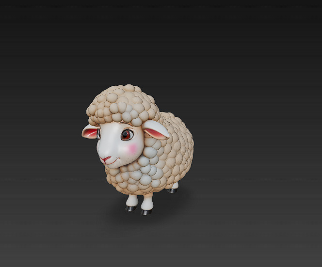 Sheep 3D Model Basic - Low Poly Simple Cartoon Low-poly 3D model_3
