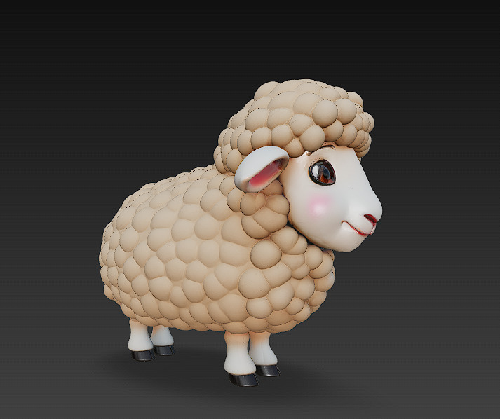 Sheep 3D Model Basic - Low Poly Simple Cartoon Low-poly 3D model_5