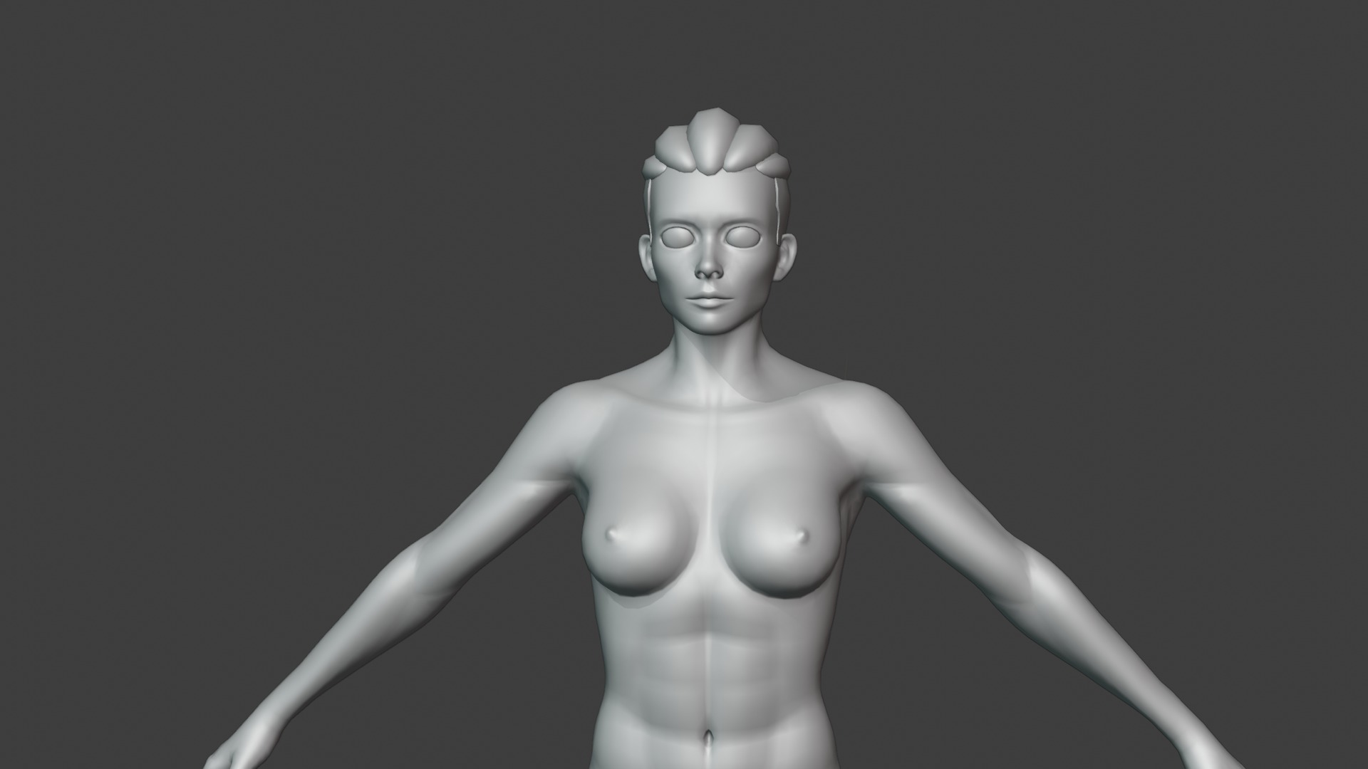 Stylized Female Body Base Mesh Variations 3D Model Collection_49