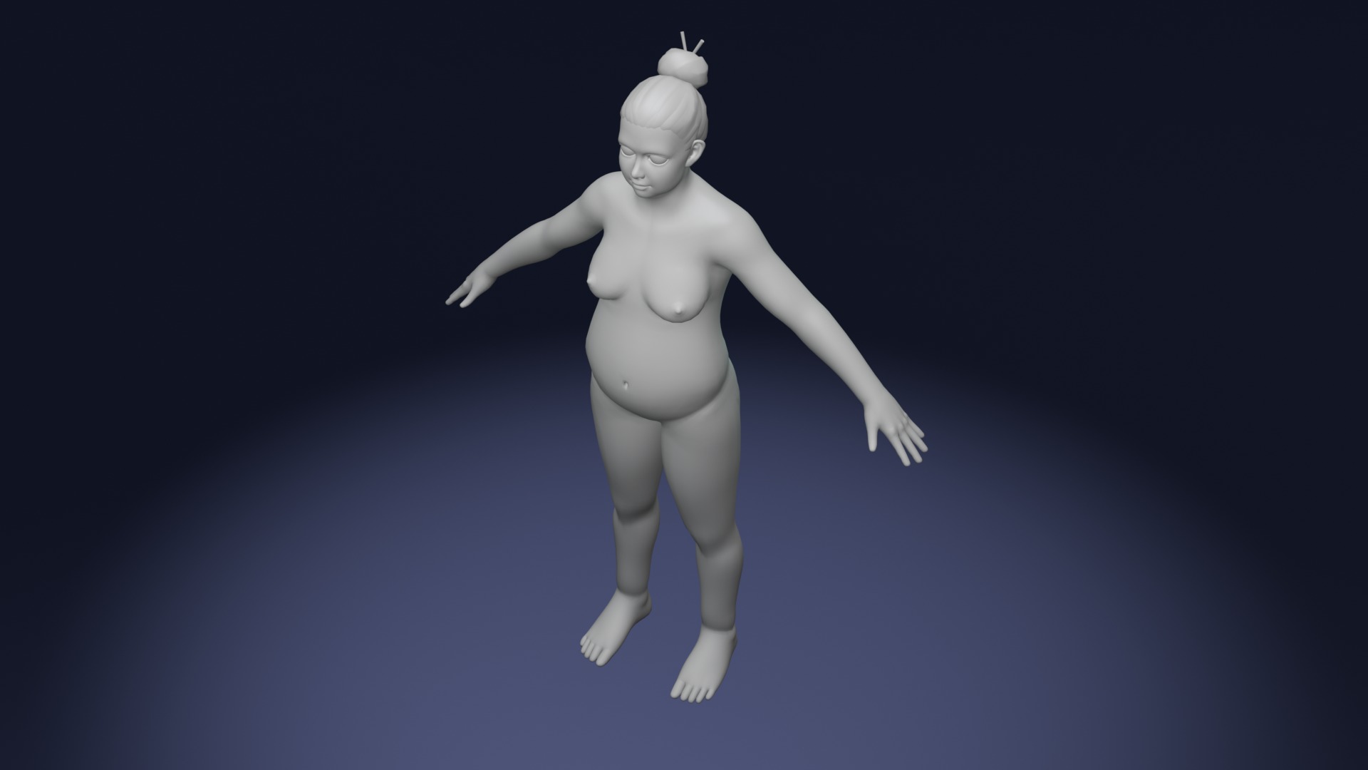Stylized Female Body Base Mesh Variations 3D Model Collection_63