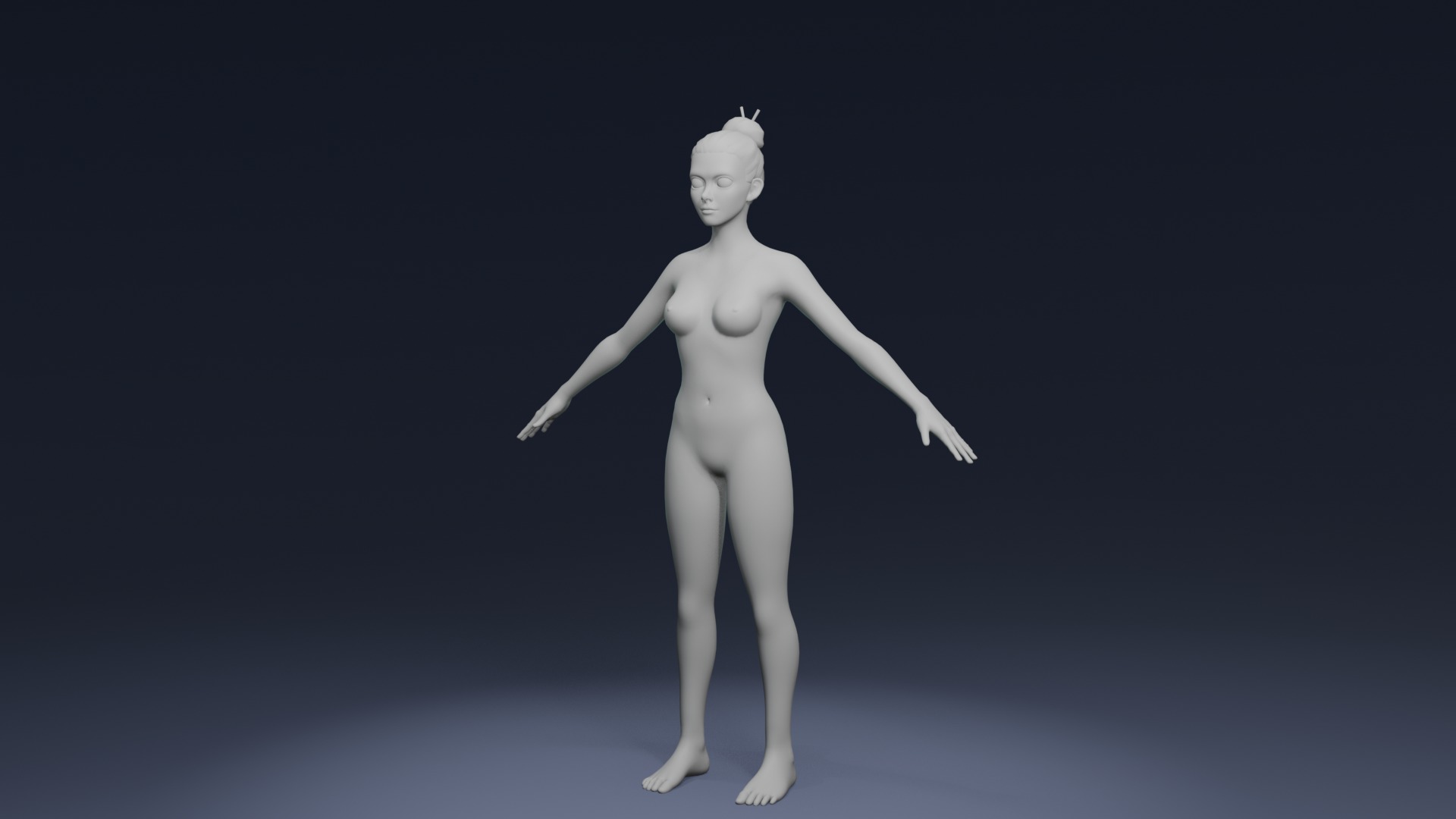 Stylized Female Body Base Mesh Variations 3D Model Collection_12