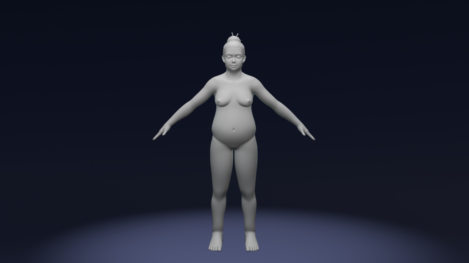 Stylized Female Body Base Mesh Variations 3D Model Collection_56
