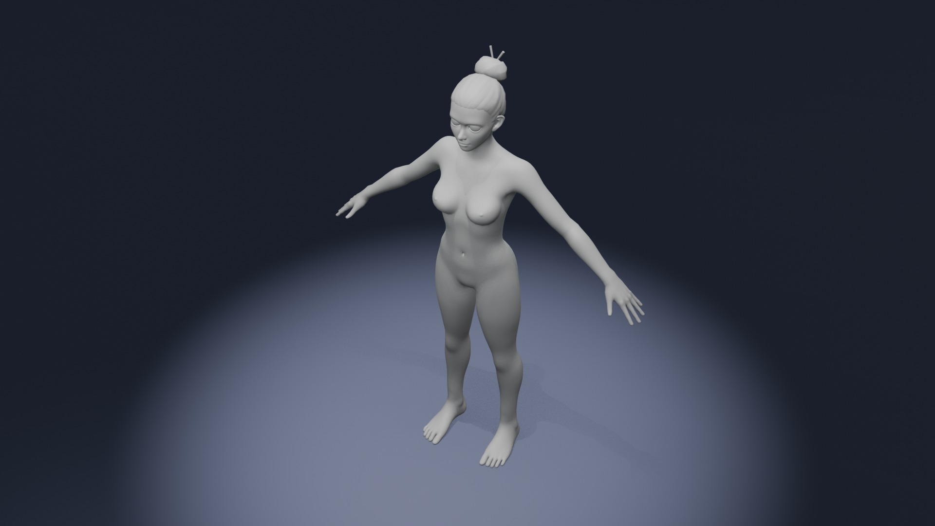 Stylized Female Body Base Mesh Variations 3D Model Collection_21