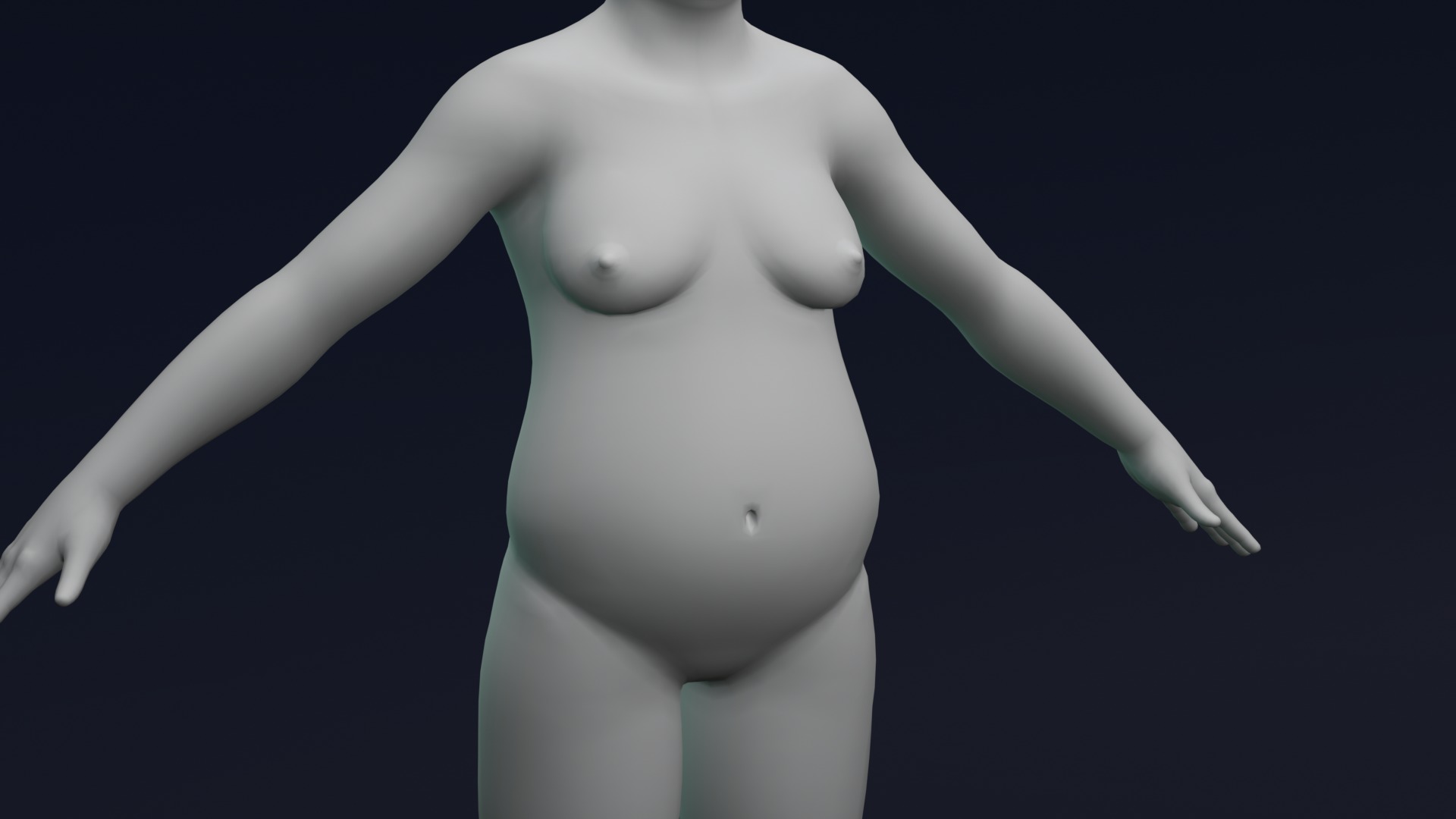 Stylized Female Body Base Mesh Variations 3D Model Collection_65
