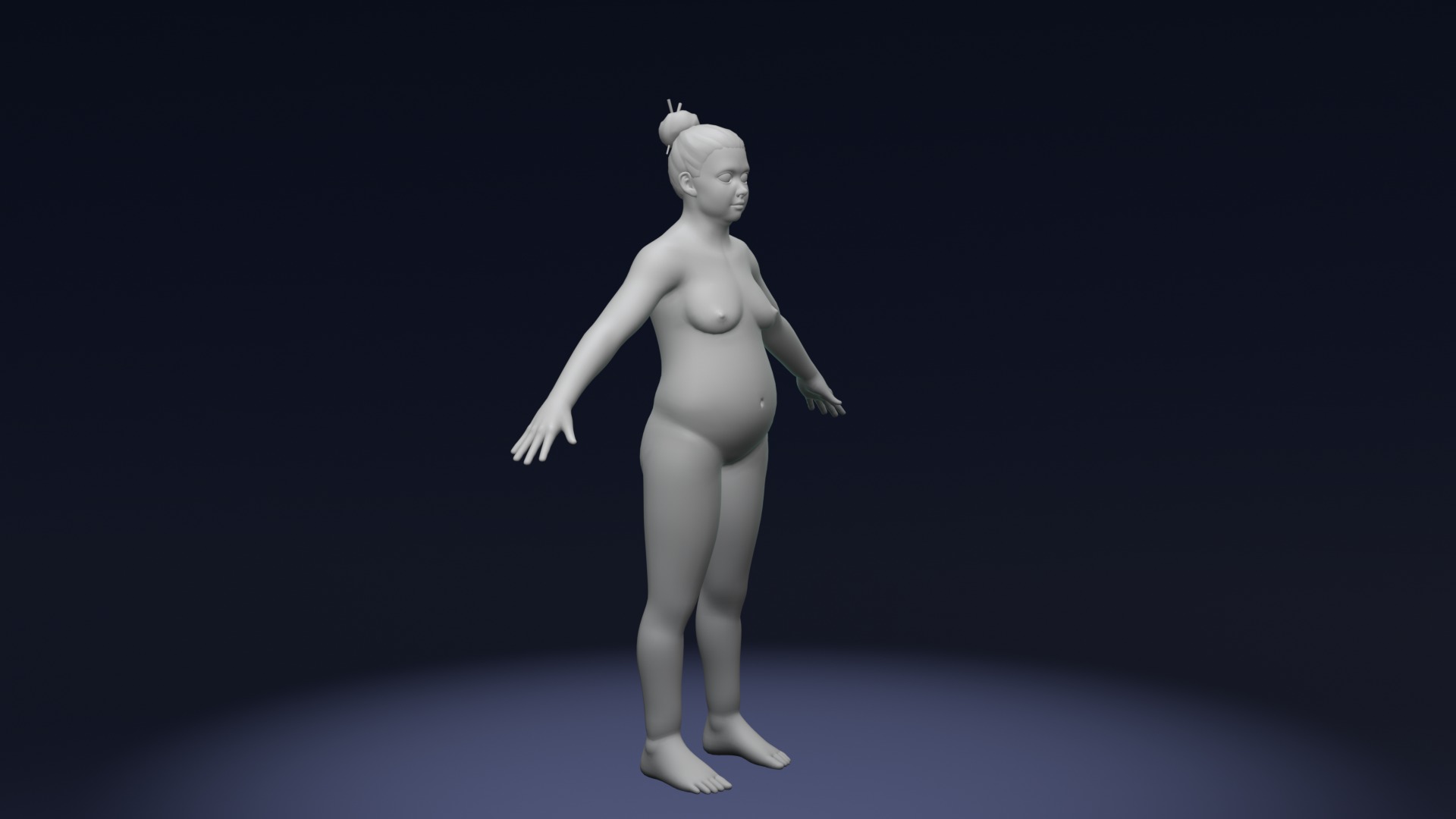 Stylized Female Body Base Mesh Variations 3D Model Collection_57