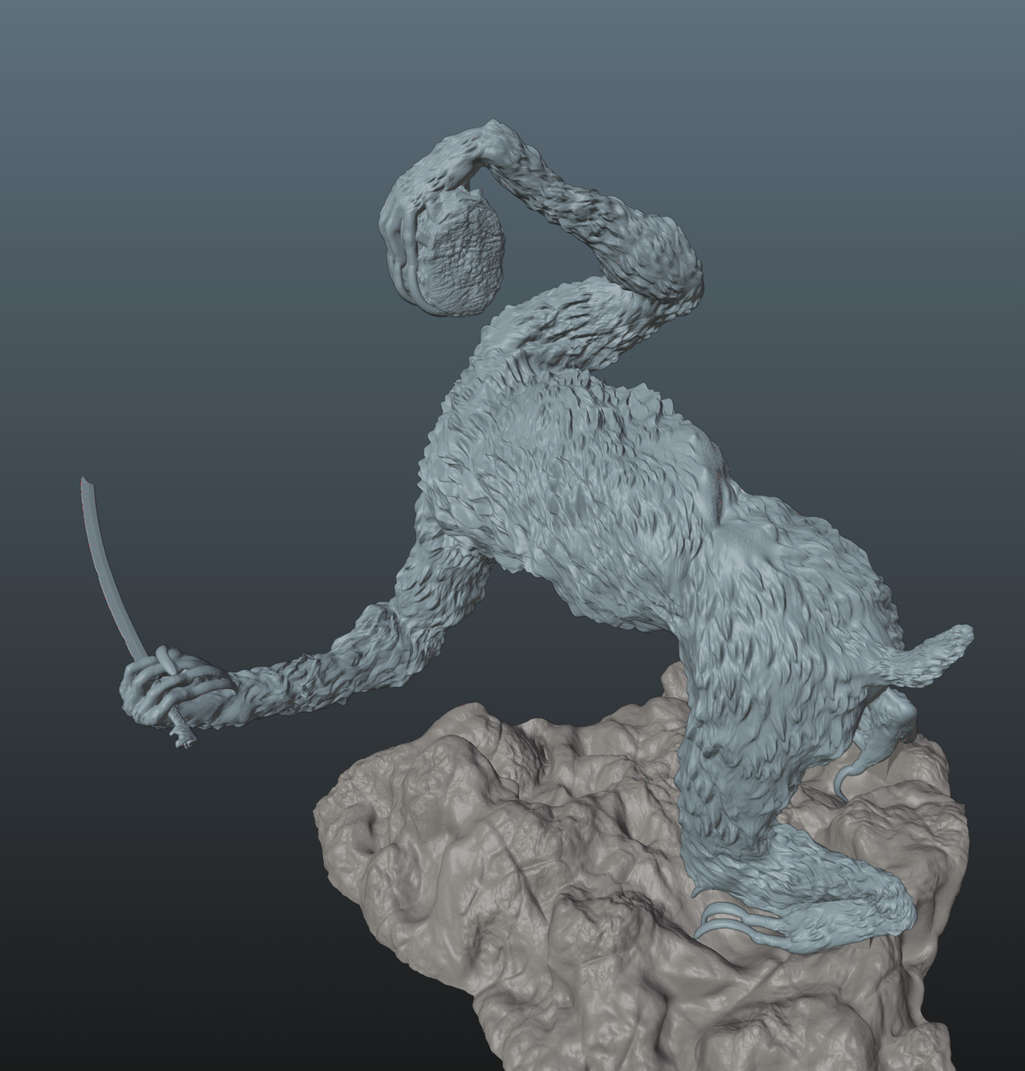 Sekiro Guardian Ape Phase 2 3D print model_6
