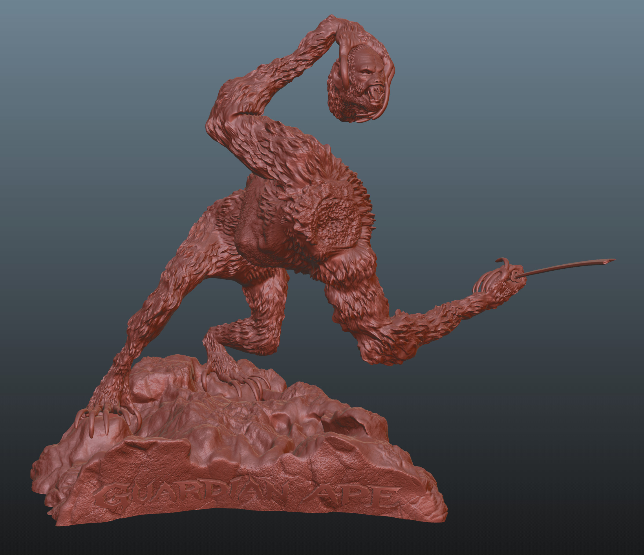 Sekiro Guardian Ape Phase 2 3D print model_8
