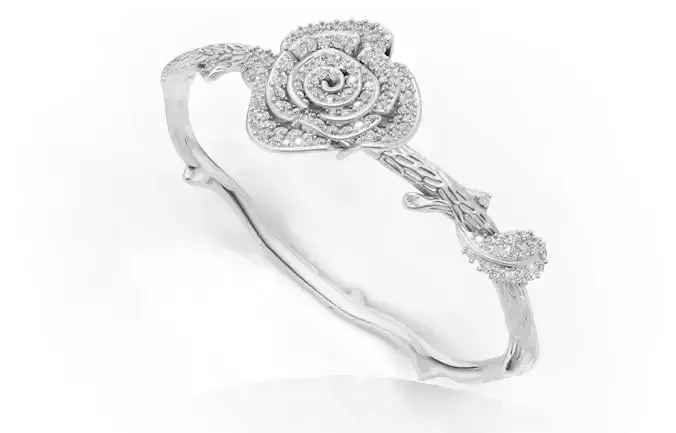 Elegant Rose Flower Diamond bracelet
