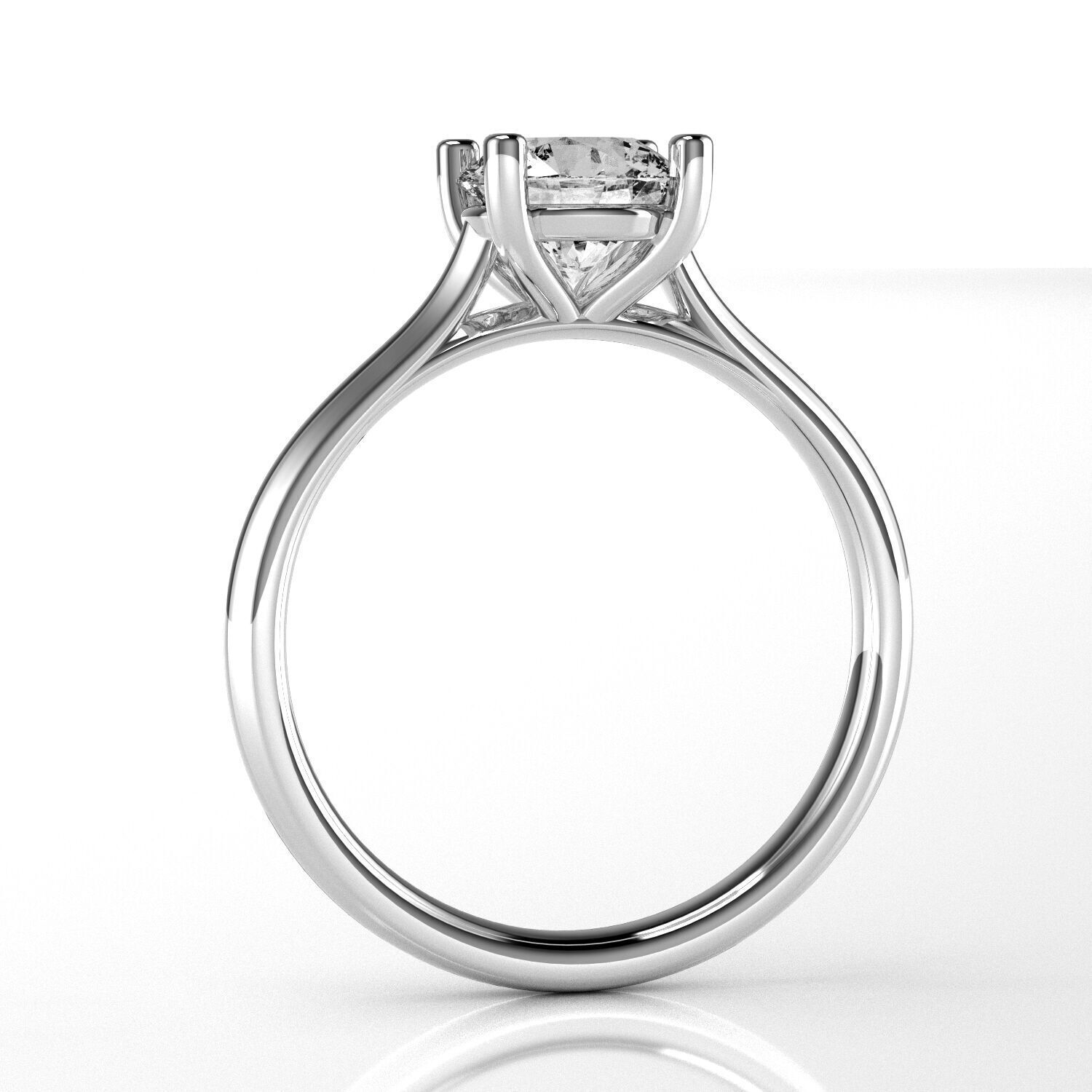 Classic Shoulder Solitaire Ring - Round 6-5 mm - 100 ct points 3D print model_3