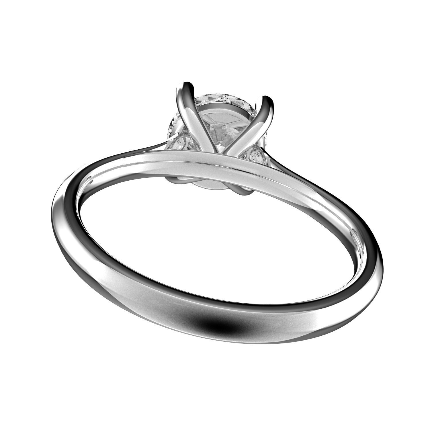 Classic Shoulder Solitaire Ring - Round 6-5 mm - 100 ct points 3D print model_4