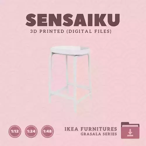 4 GRASALA Bar Stool for Dollhouse - IKEA - 3D Print