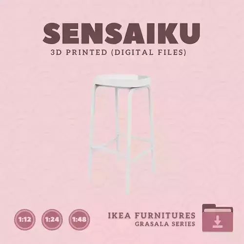 6 GRASALA Bar Stool 30 in for Dollhouse - IKEA - 3D Print