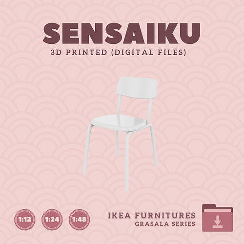 7 GRASALA Chair for Miniature Dollhouse - IKEA - 3D Print  3D print model