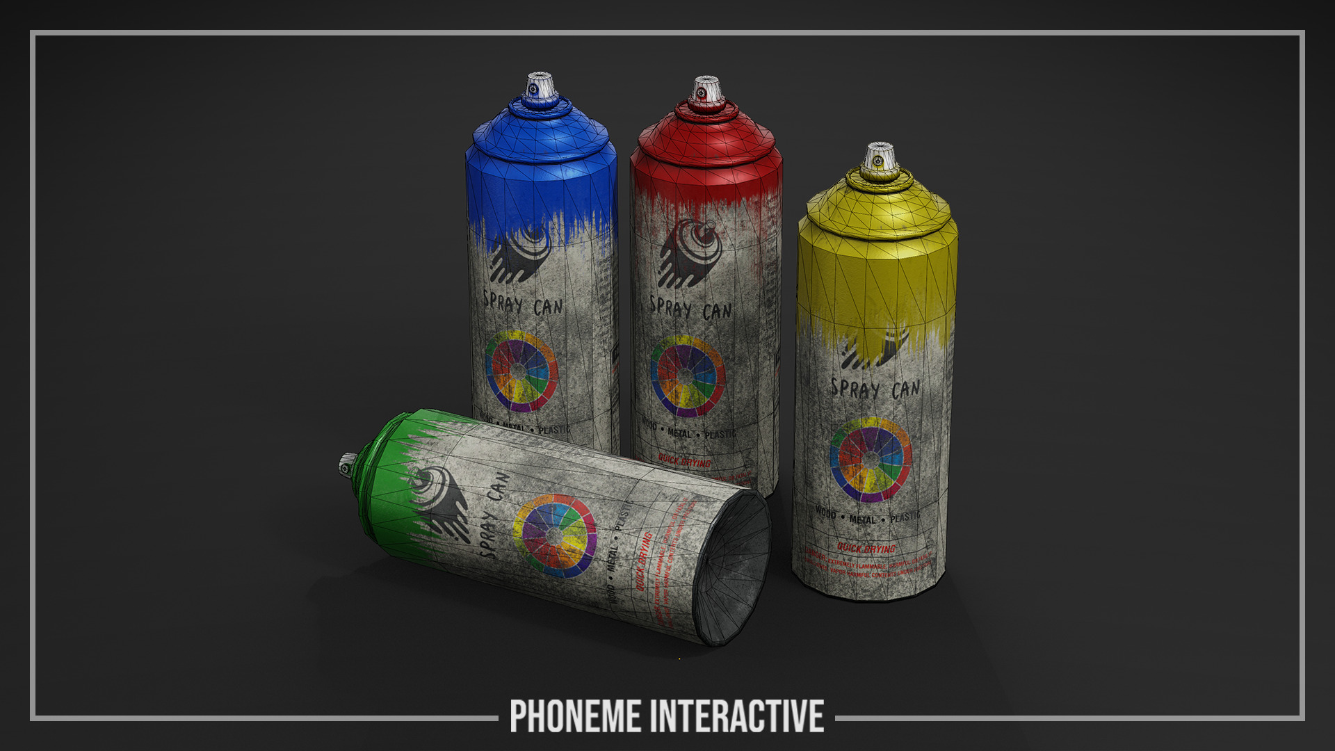 Spray Can Pack - Game Ready Urban Prop with 4K Textures Low-poly 3D model_4