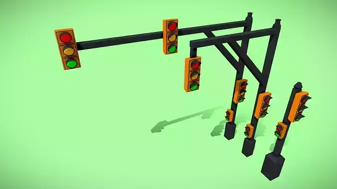Traffic Light Pack Low-Poly