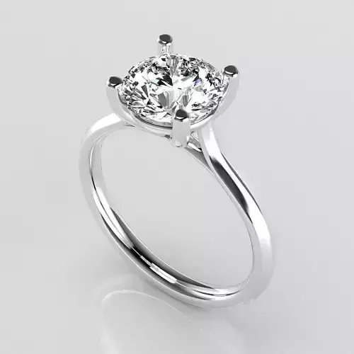 Classic Shoulder Solitaire Ring - Round 7-8 mm - 150 ct points