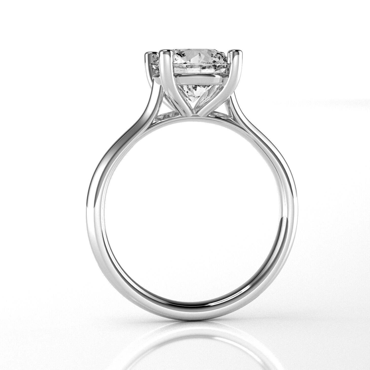Classic Shoulder Solitaire Ring - Round 7-8 mm - 150 ct points 3D print model_1