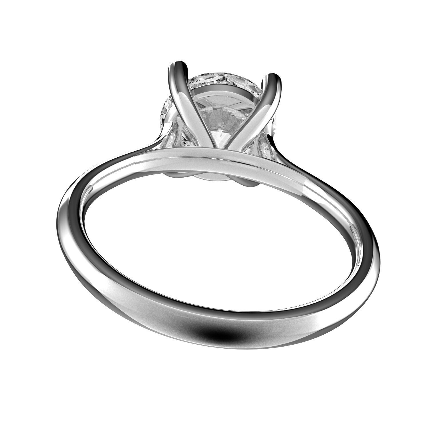 Classic Shoulder Solitaire Ring - Round 7-8 mm - 150 ct points 3D print model_4