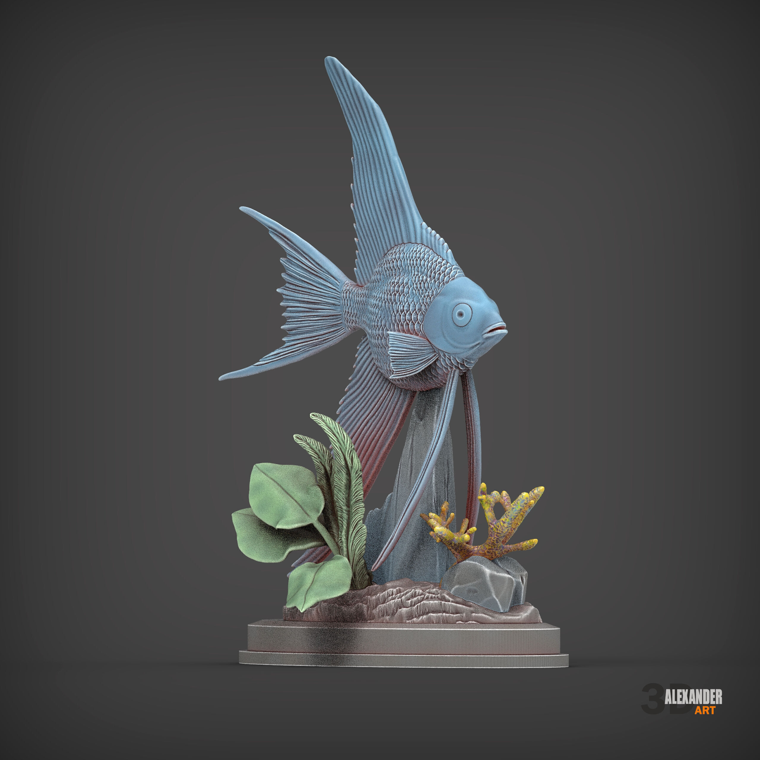 Angelfish 3D print model_2