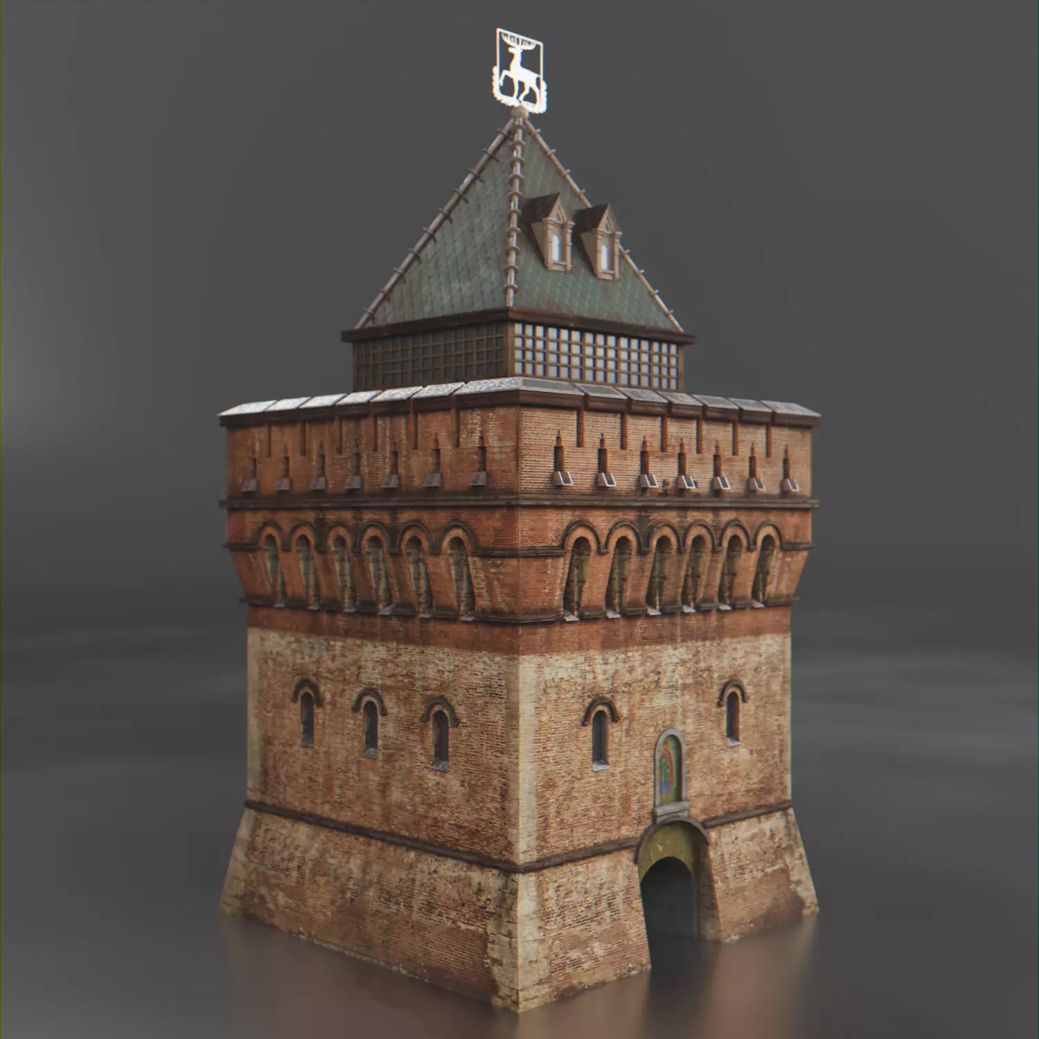 Dmitrievskaya Tower - Nizhny Novgorod Kremlin Low-poly 3D model