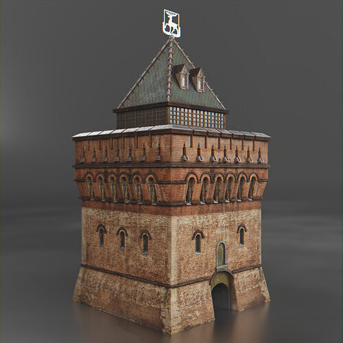 Dmitrievskaya Tower - Nizhny Novgorod Kremlin Low-poly 3D model