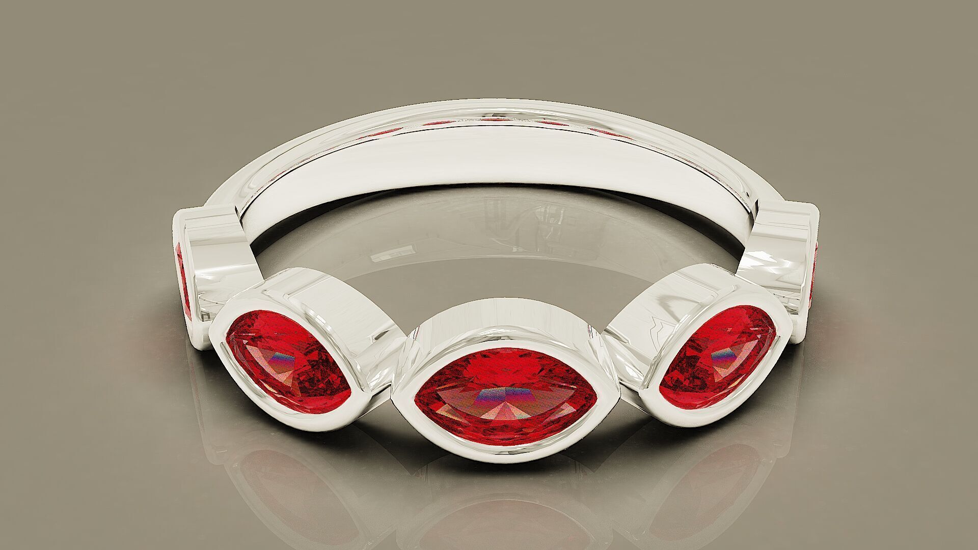 Half eternity bezel set marquise shape diamond ring 3D print model_13