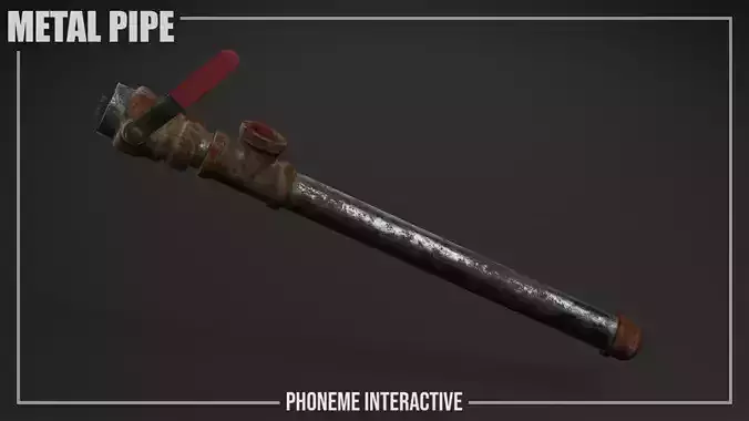 Rusty Metal Pipe - Game Ready Prop with 4K PBR Textures Free low-poly 3D model