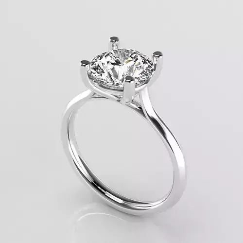 Classic Shoulder Solitaire Ring - Round 8-1 mm - 200 ct points 3D print model