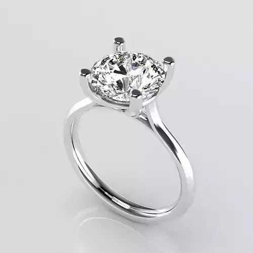 Classic Shoulder Solitaire Ring - Round 9-1 mm - 300 ct points