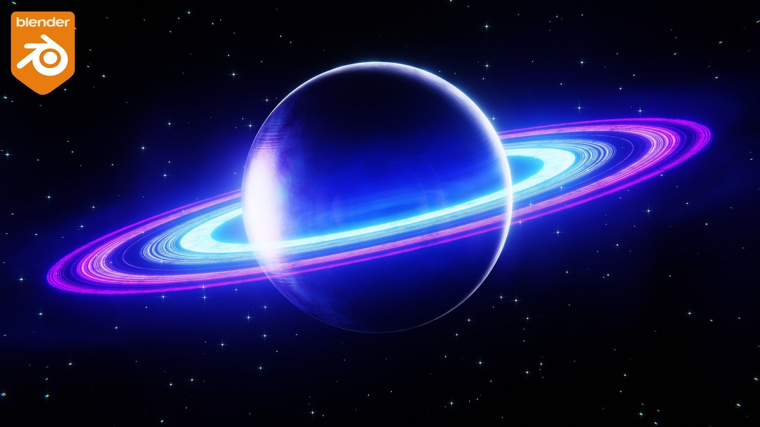 Futuristic Stylized Ringed Planet 3D model_10