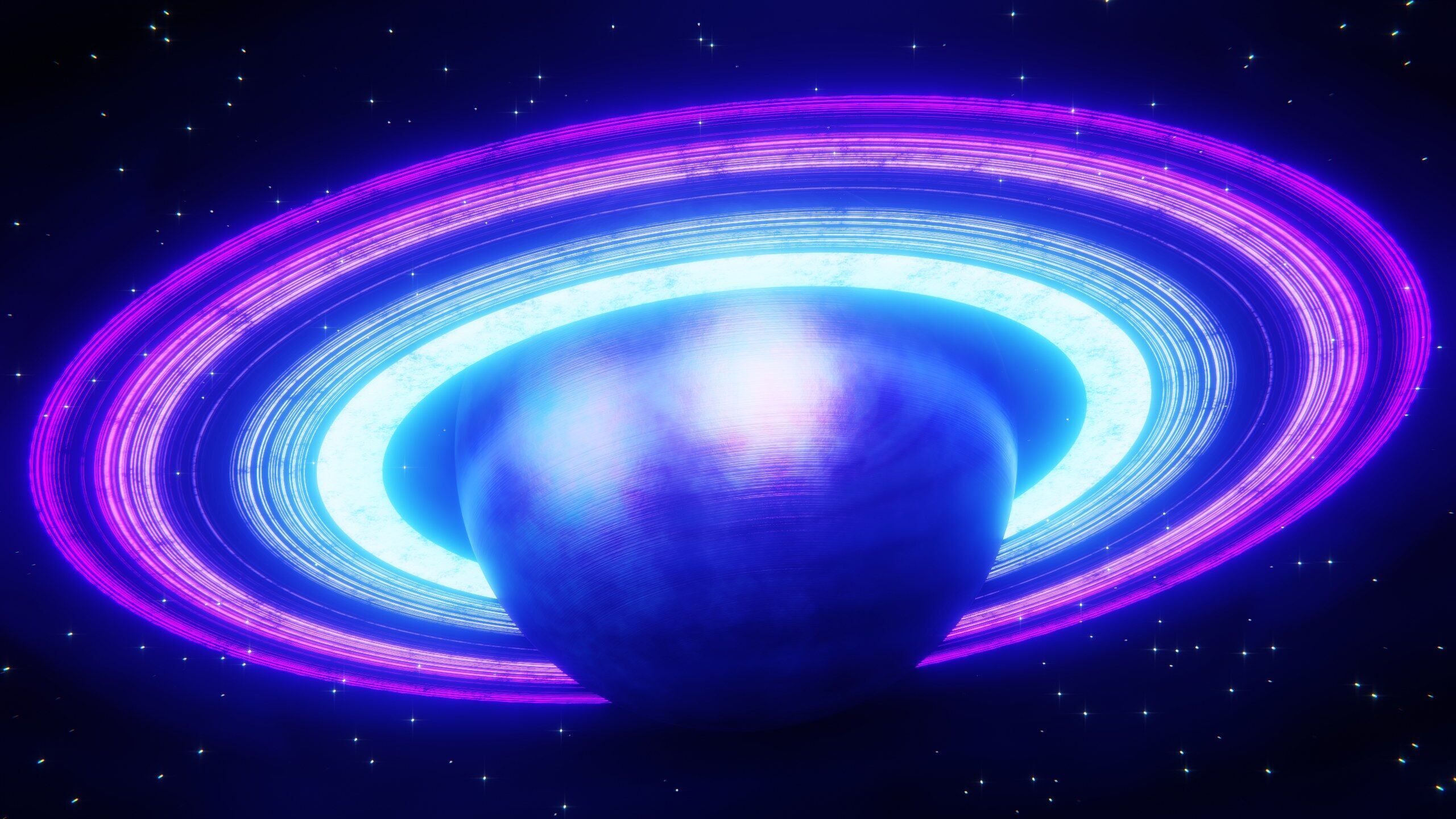 Futuristic Stylized Ringed Planet 3D model_6
