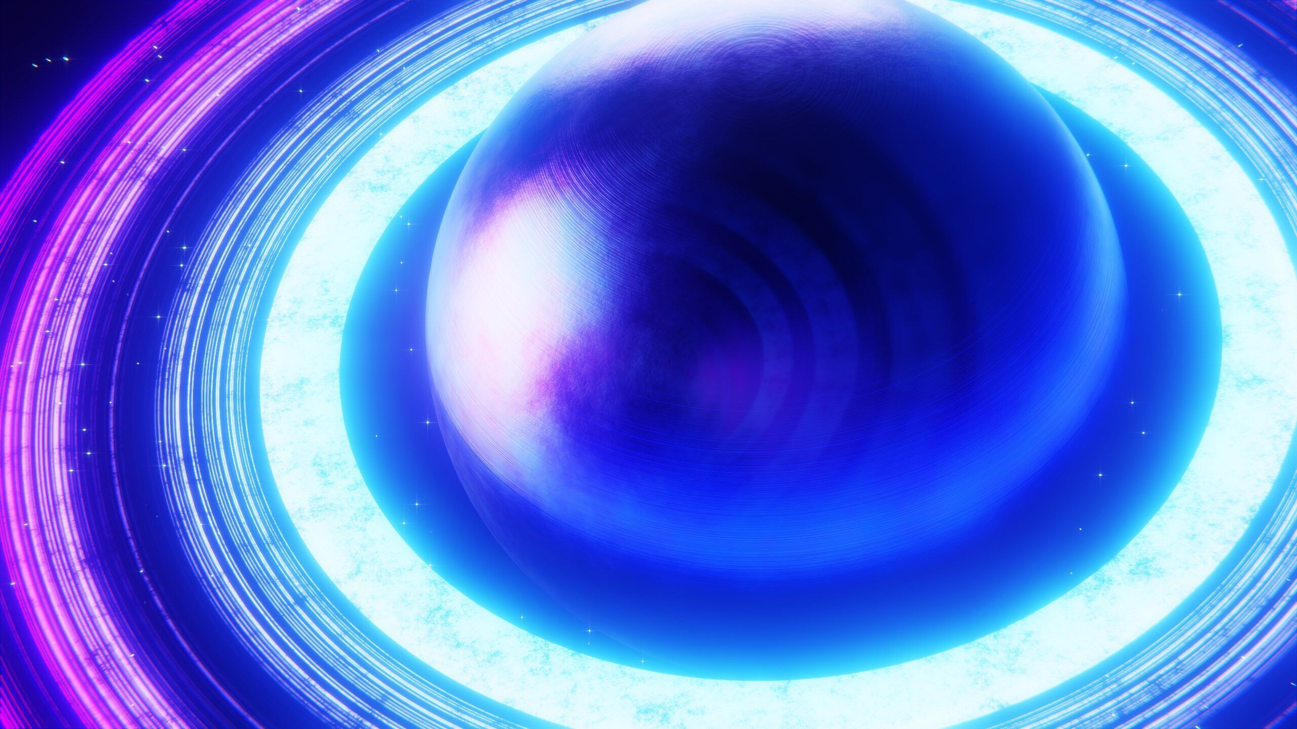 Futuristic Stylized Ringed Planet 3D model_5