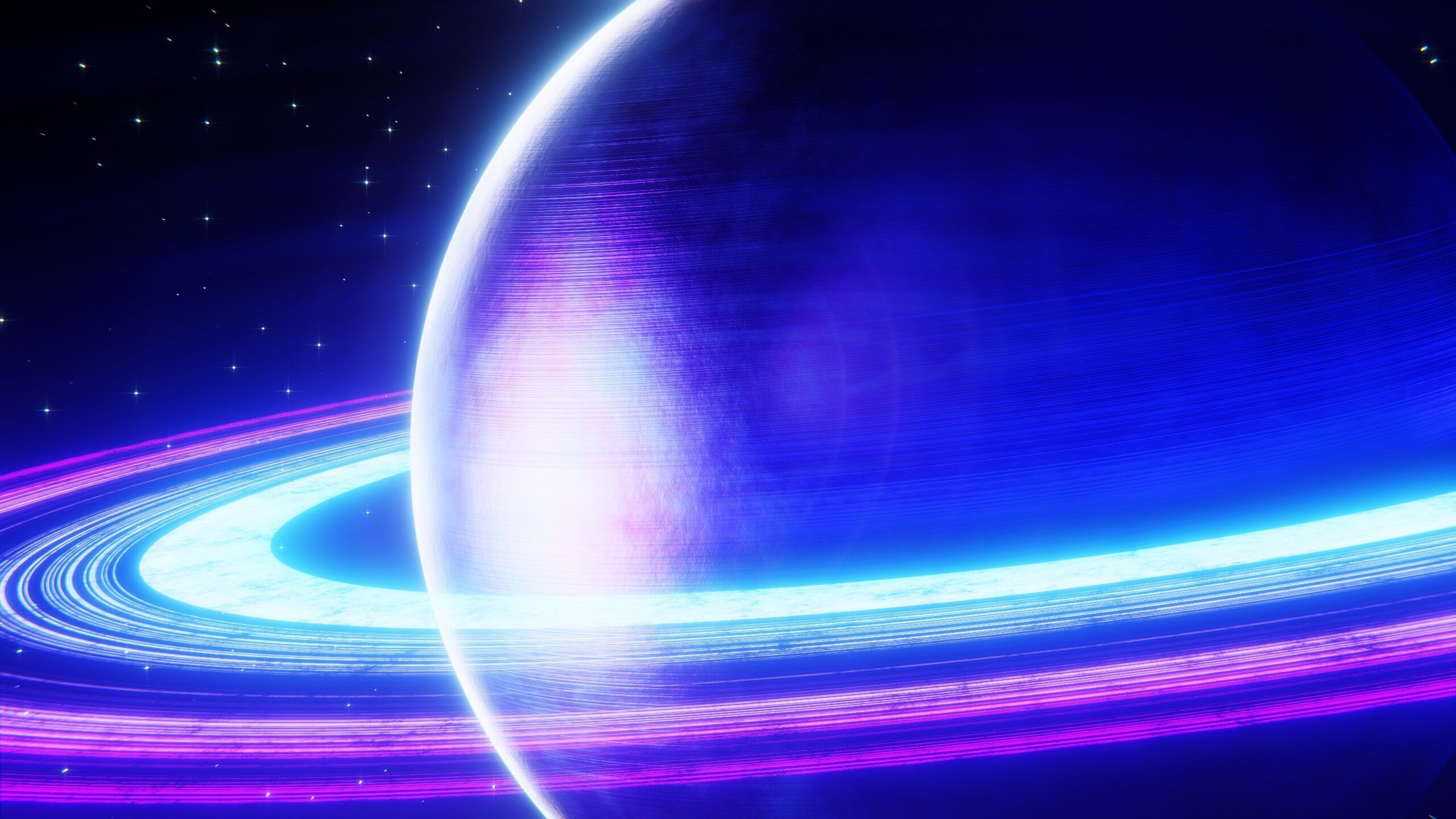 Futuristic Stylized Ringed Planet 3D model_4