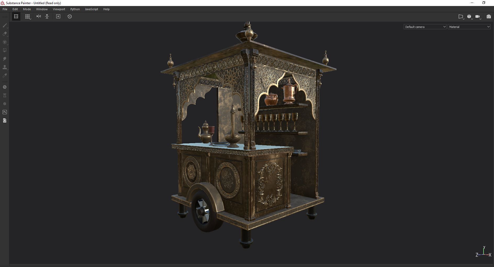 Ramadan Mobile Cart Low-poly 3D model_11