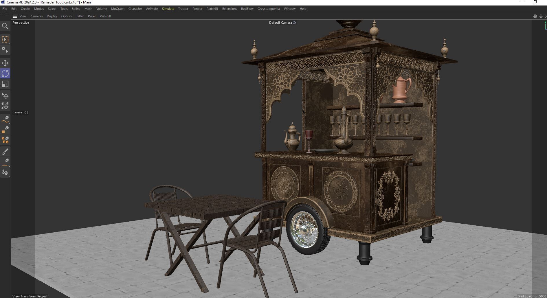 Ramadan Mobile Cart Low-poly 3D model_10