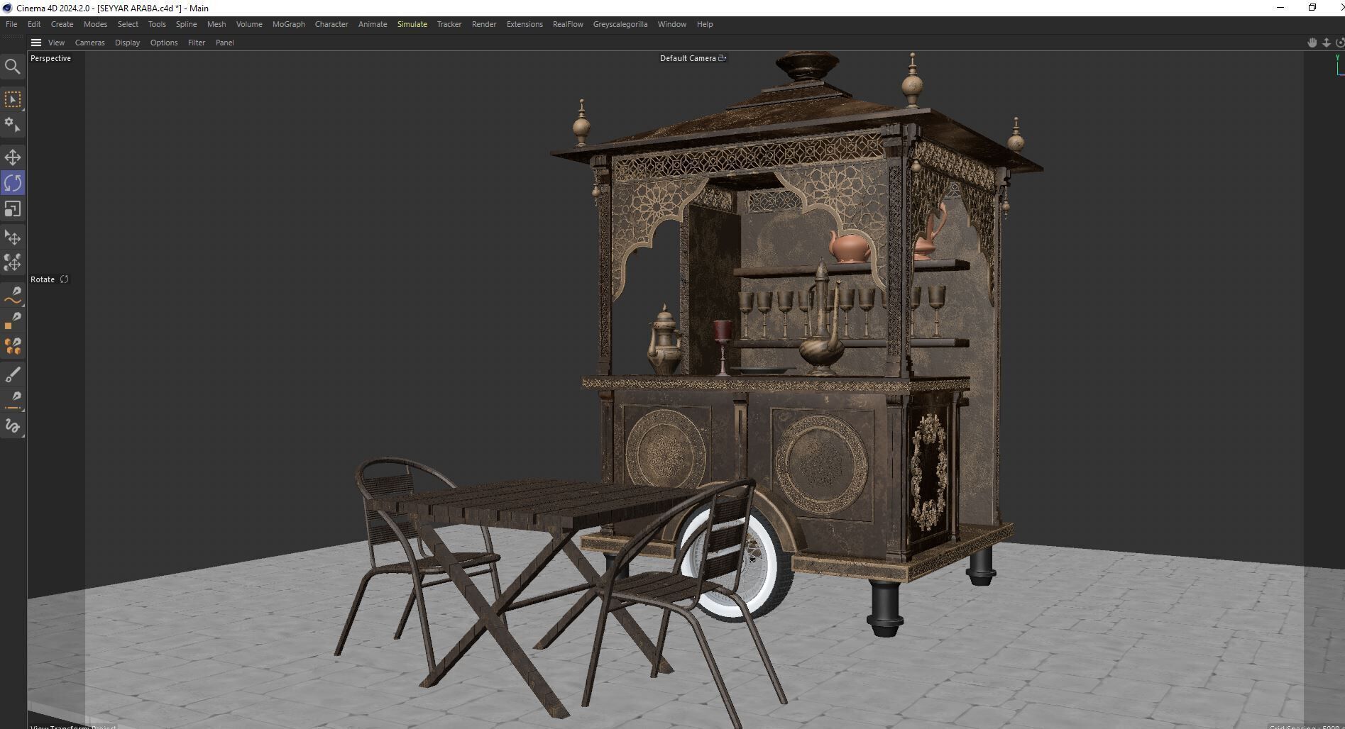 Ramadan Mobile Cart Low-poly 3D model_15