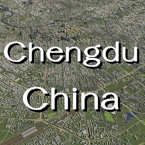 Chengdu China - city and urban 3D model